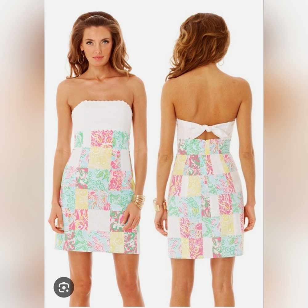 Lilly Pulitzer Franco Multi State Patch Strapless… - image 3